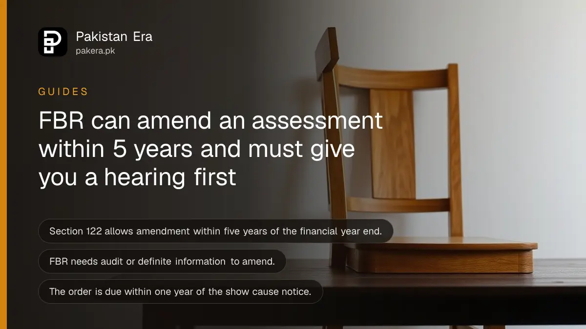 A plain wooden chair on a dark wooden table, for an article on fbr section 122 notice