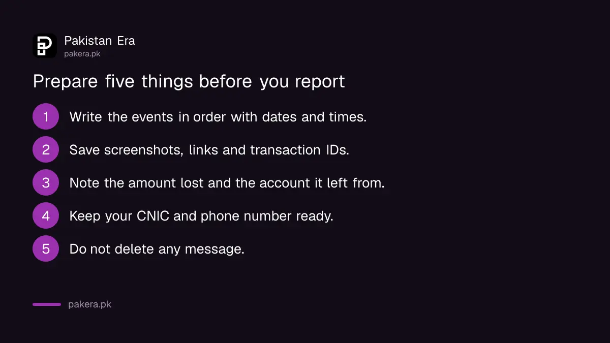 Five things to prepare before reporting a cyber problem in Pakistan