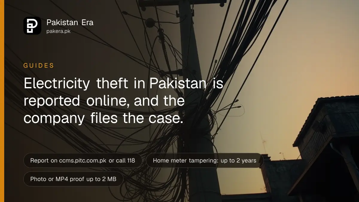 A tangle of electricity wires on a concrete pole against an evening sky in a Pakistani street
