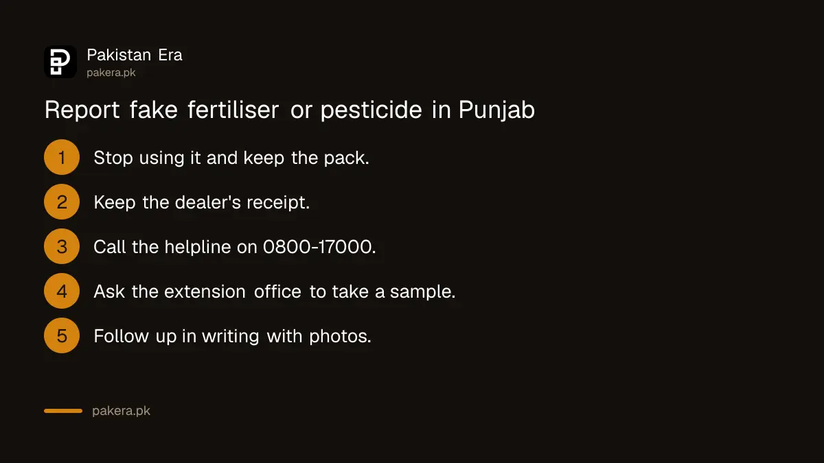 Steps to report fake fertiliser or pesticide in Punjab