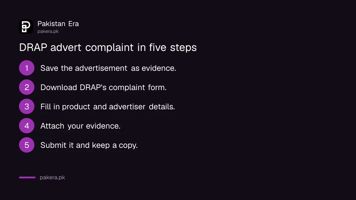 Five steps to complain to DRAP about an illegal medicine advertisement