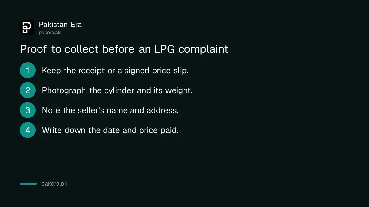 Four pieces of proof to collect before an LPG overcharging complaint