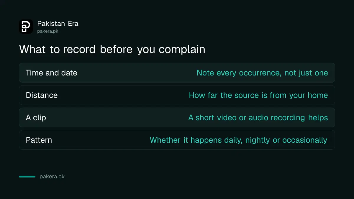 What to record before filing a noise pollution complaint, from timing to a short video clip