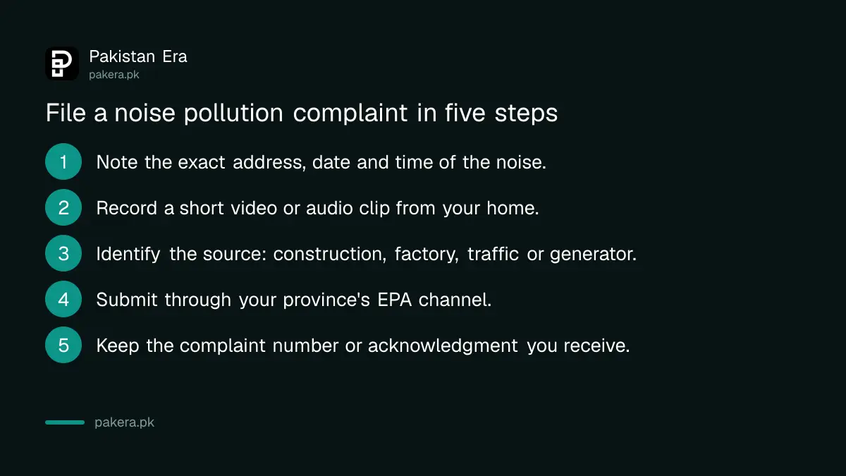 Five steps to file a noise pollution complaint with a provincial EPA