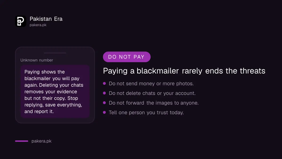 Do not pay a blackmailer or delete your chats: four things to avoid
