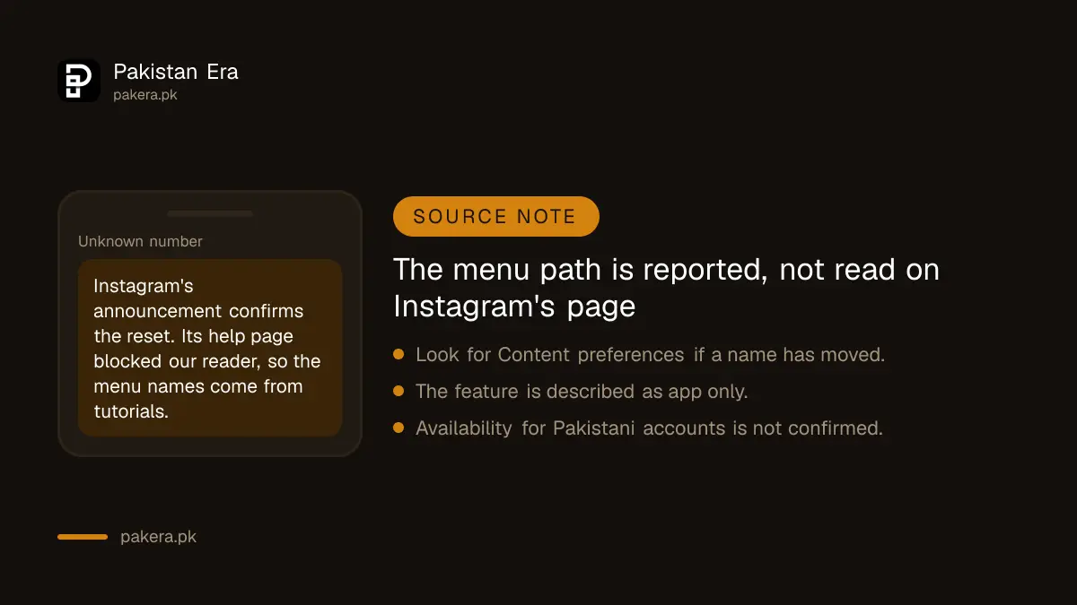Note that the Instagram menu path is reported by tutorials, not read on Instagram's help page