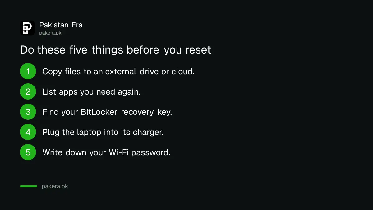 Five things to do before you reset a Windows 11 PC in Pakistan