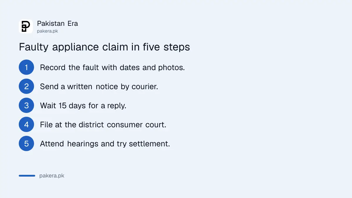 Five steps to get a faulty appliance repaired, replaced or refunded in Punjab or Sindh