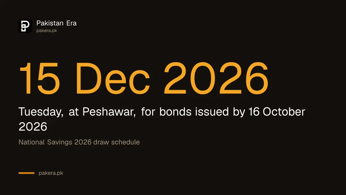 Rs 200 prize bond draw on 15 December 2026 at Peshawar