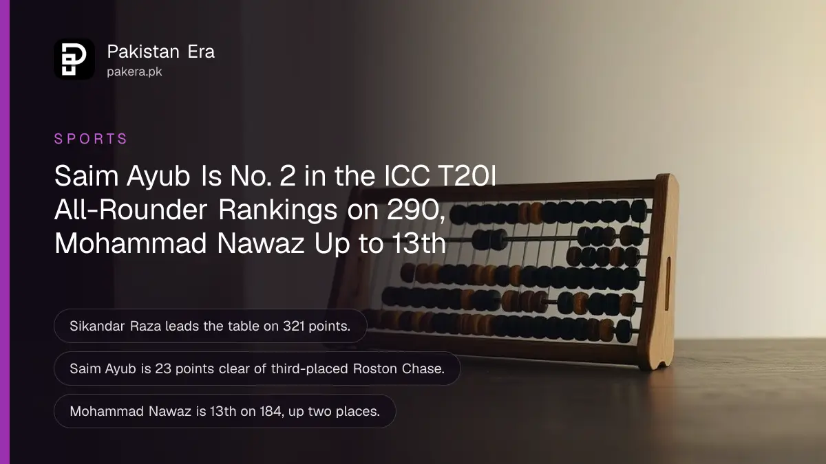 A wooden abacus on a dark wooden table against a plain cream wall in soft daylight