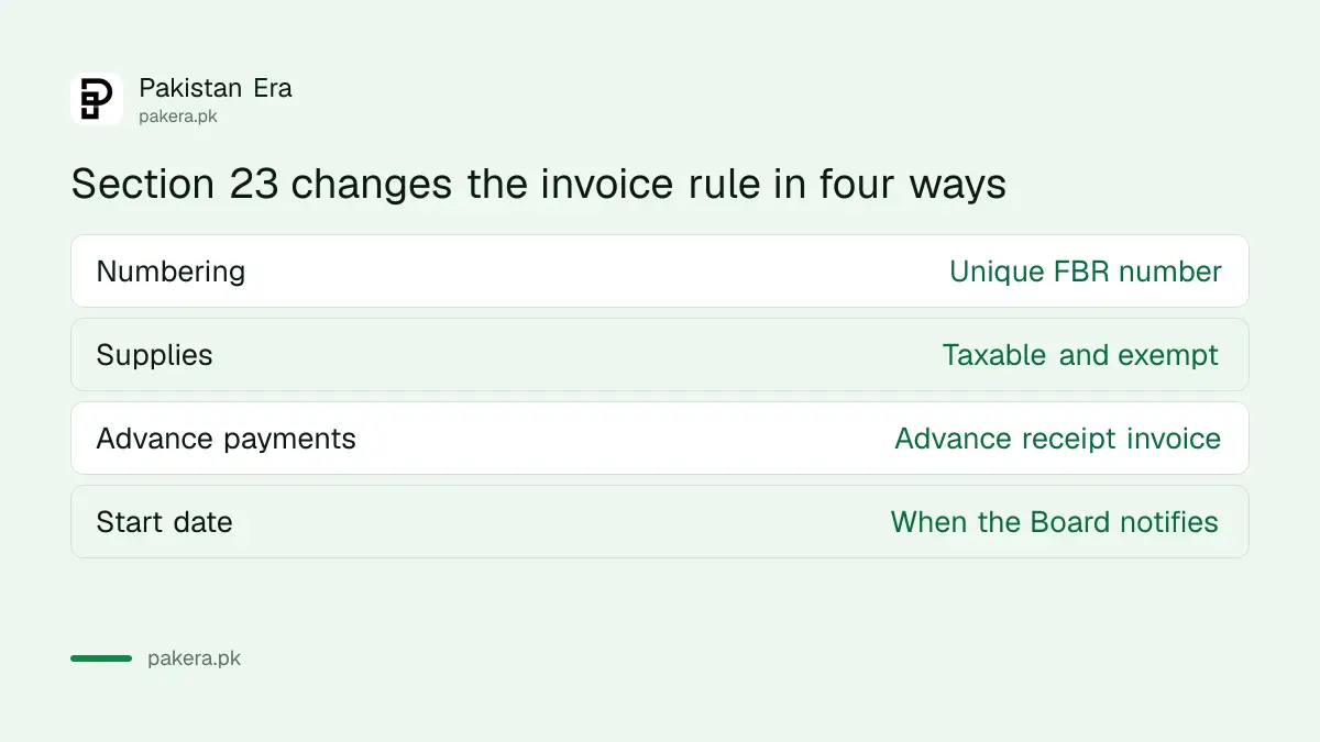 Sales tax invoice rules before and after the Finance Act 2026