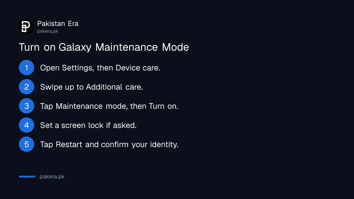 How to turn on Samsung Galaxy Maintenance Mode before a repair
