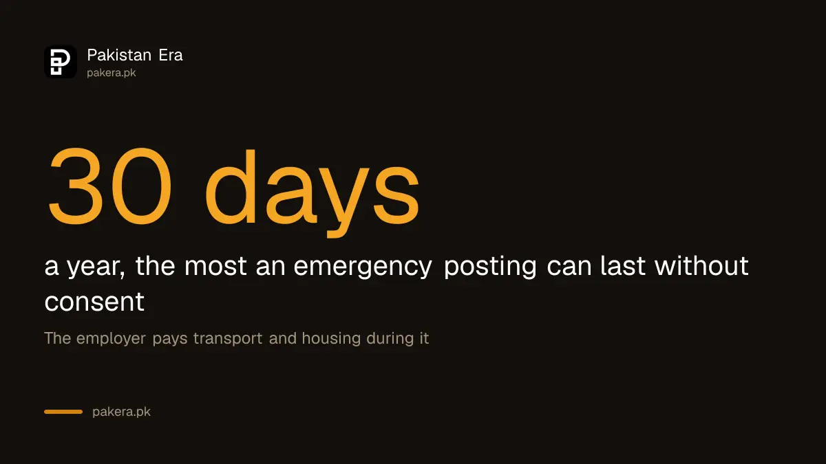 Saudi emergency posting limit: 30 days a year without the worker's consent
