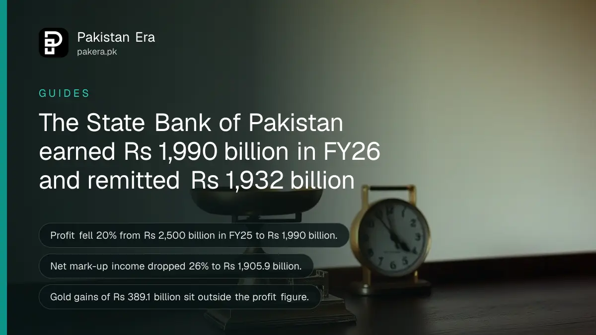 A plain brass scale and a small wooden box on a dark wooden table against a plain cream wall, for a story on central bank profit