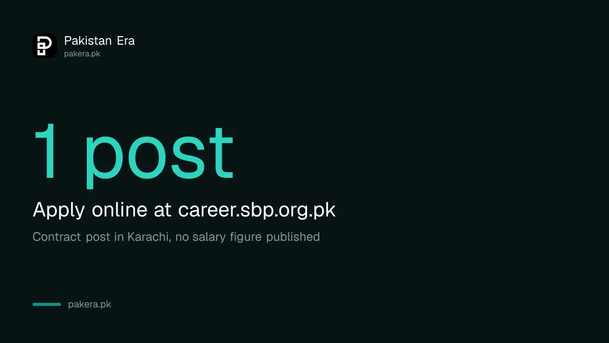 SBP jobs October 2026: Senior IT Assets Management Specialist in Karachi, apply by 12 October 2026