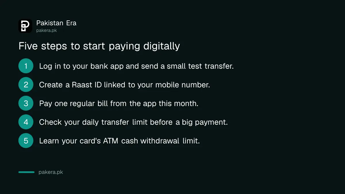 Five steps to start paying digitally from a bank app in Pakistan