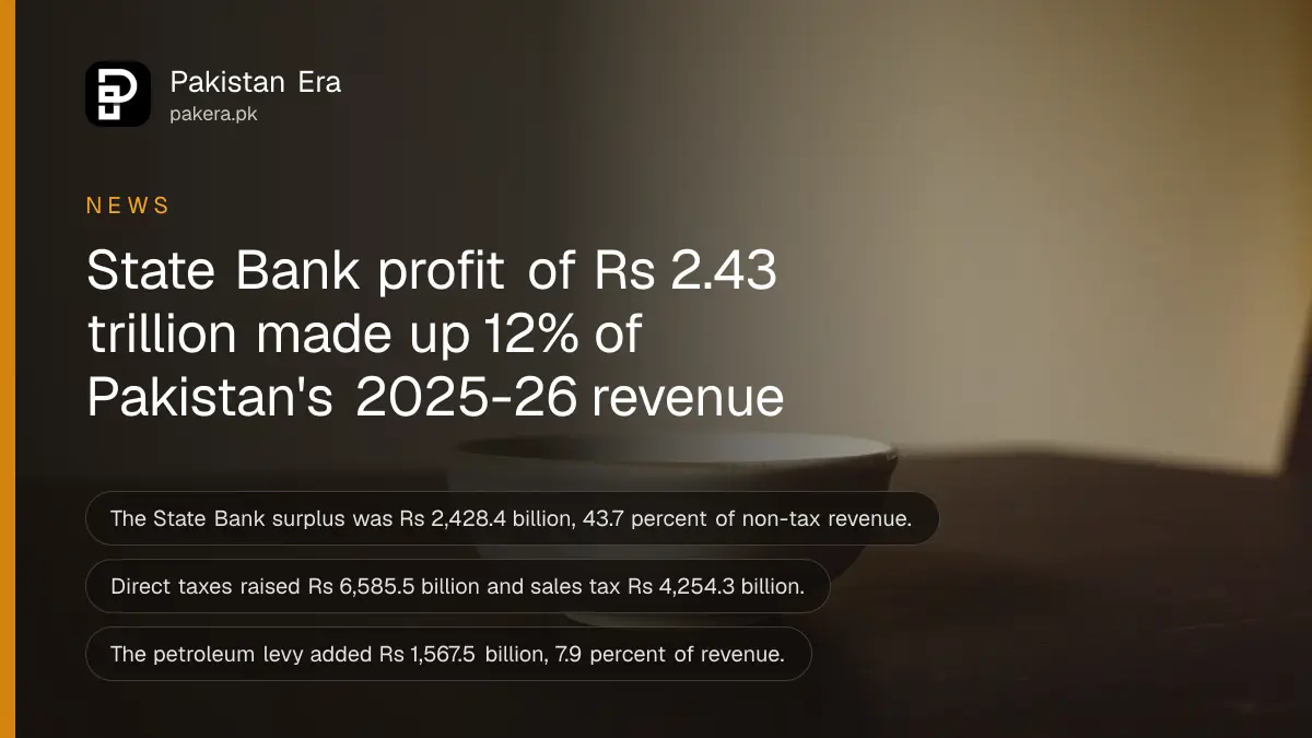 Plain ceramic bowl on a dark wooden table, for a report on State Bank profit and Pakistan's government revenue