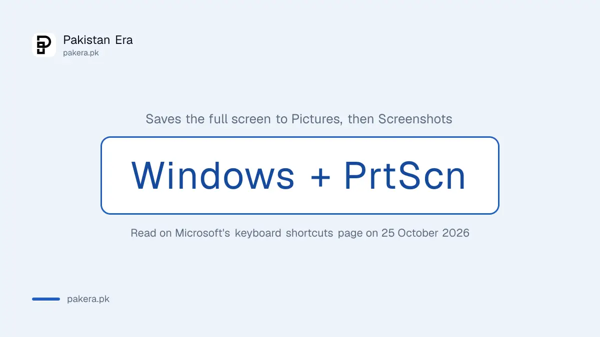 Windows key and PrtScn saves the full screen to the Pictures Screenshots folder