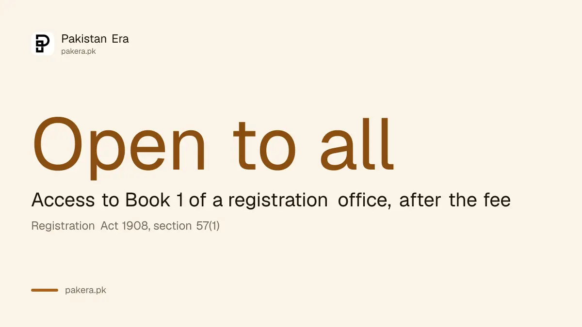 Access to Book 1 of a registration office, after the fee