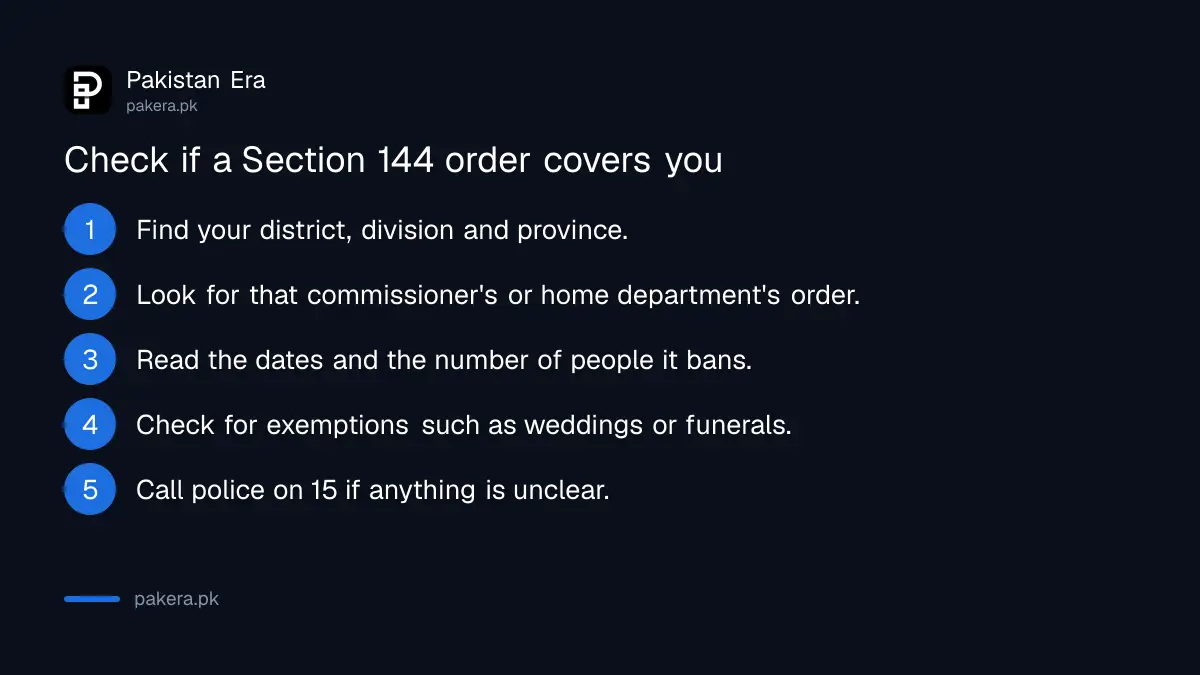 Steps to check whether a Section 144 order applies in your area
