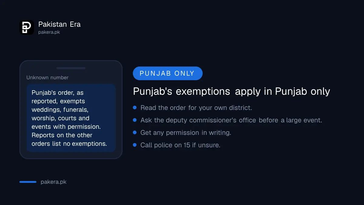 Punjab Section 144 exemptions for weddings, funerals and worship, and what to do elsewhere