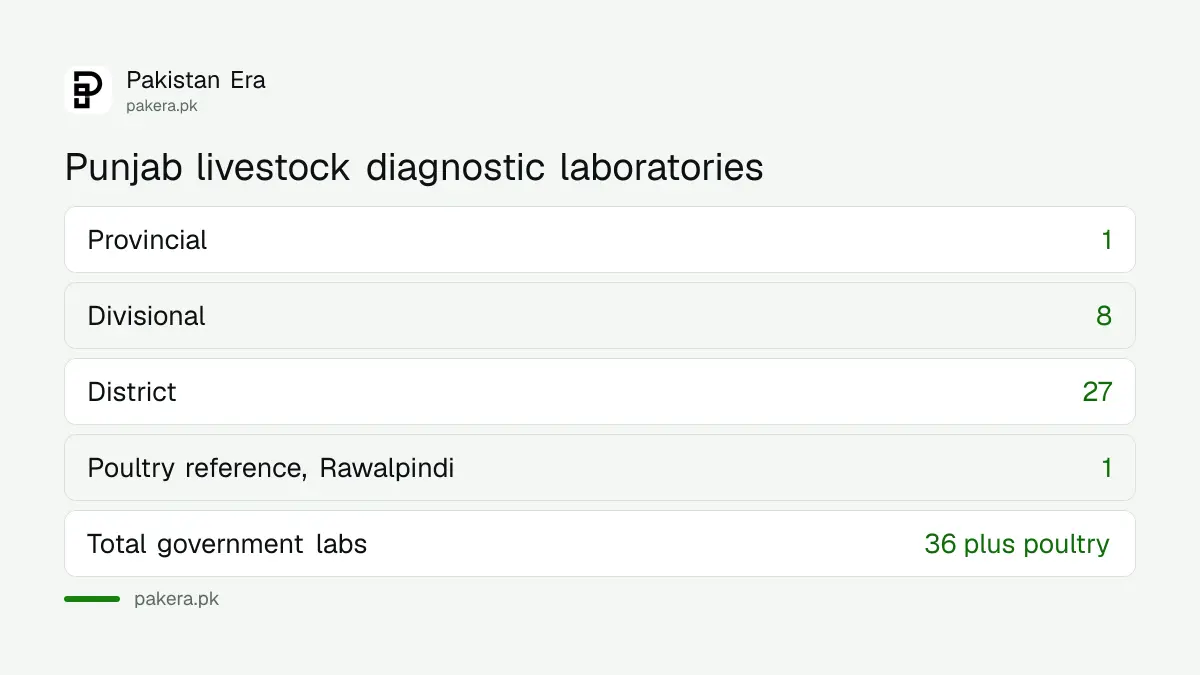 Livestock diagnostic laboratories in Punjab by level