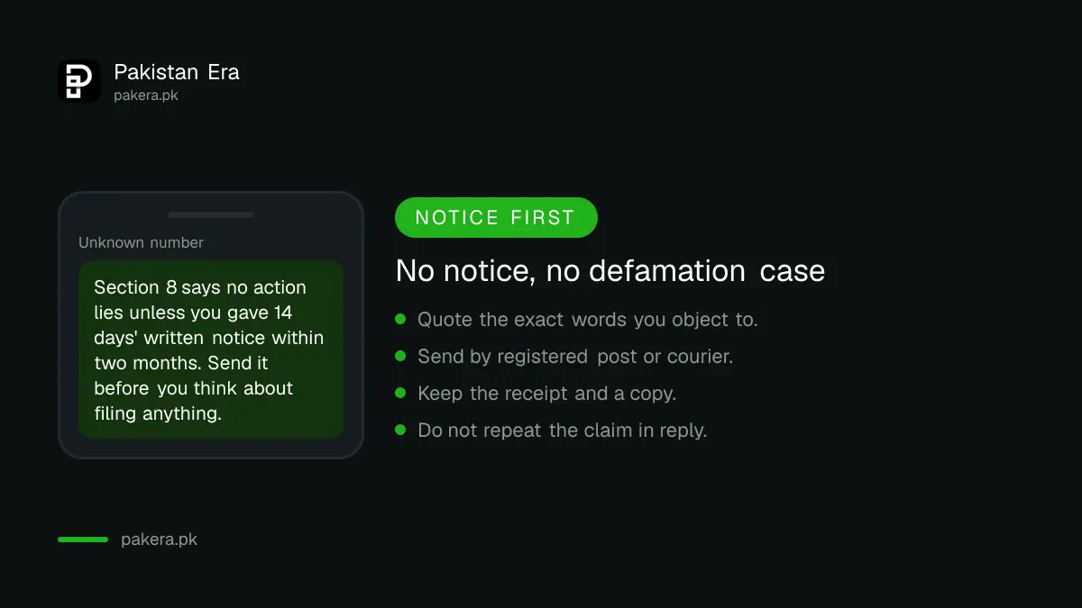 Why the written notice must come before a defamation suit in Pakistan