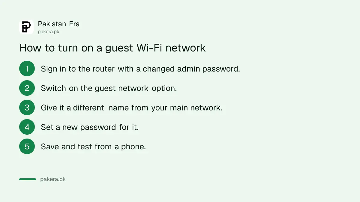 Five steps to turn on a guest Wi-Fi network on a home router