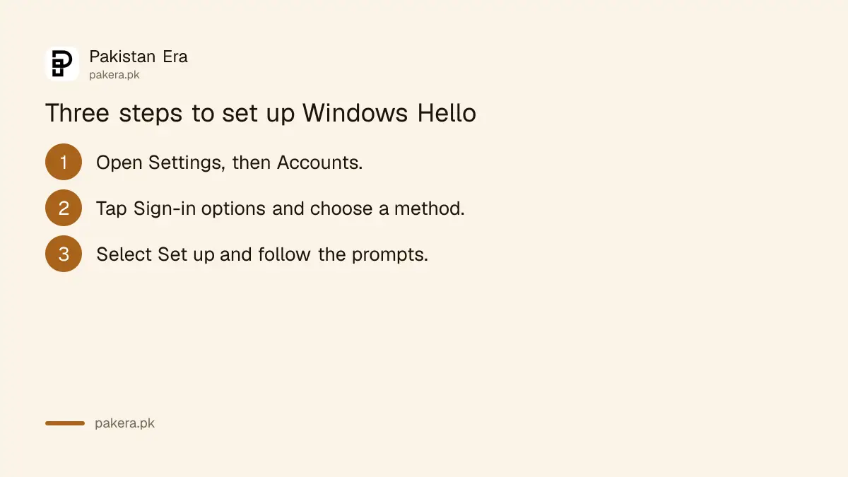 Three steps to set up Windows Hello in Windows 11 Sign-in options