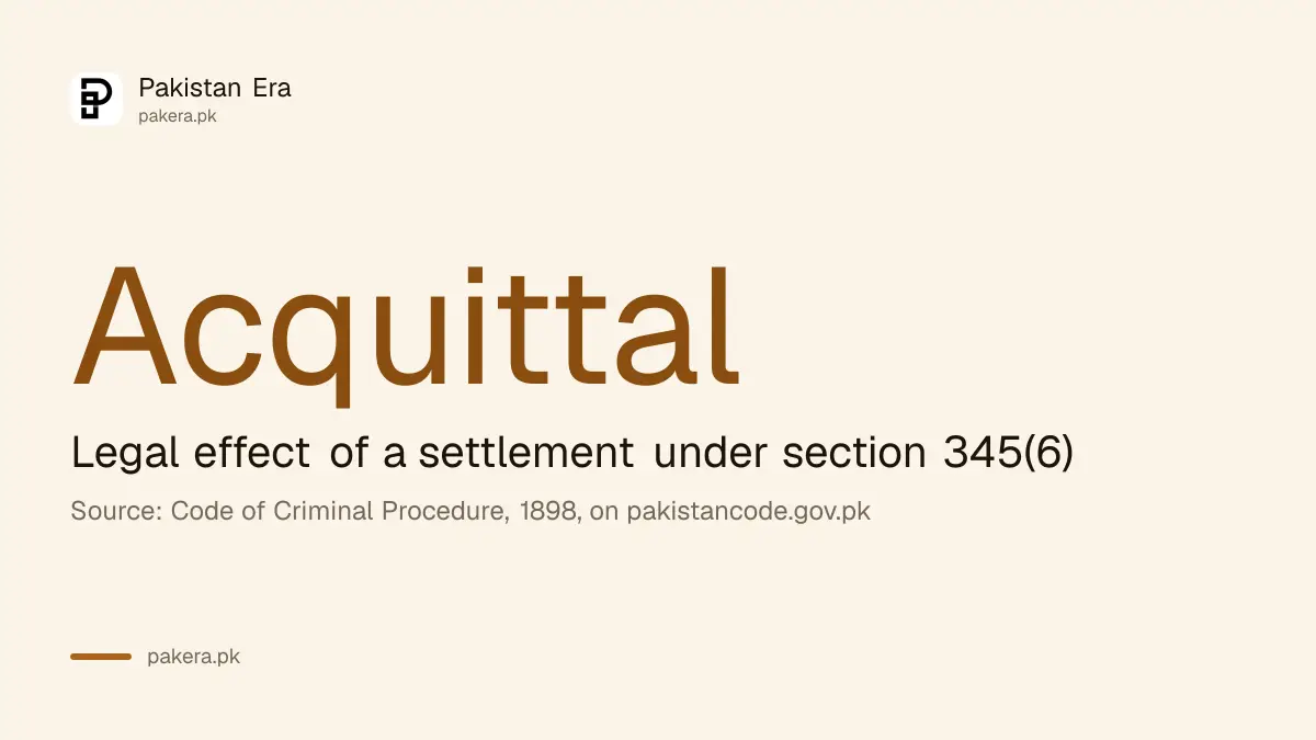 A settlement under section 345 has the effect of an acquittal