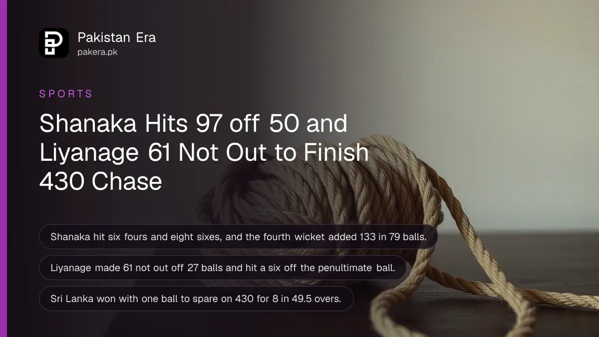 A coil of rope on a dark wooden table, for Sri Lanka's late charge in the Rawalpindi tri-series ODI