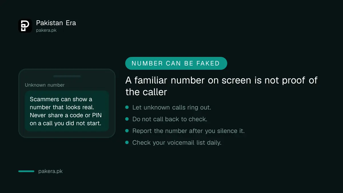 Warning not to share codes with unknown callers