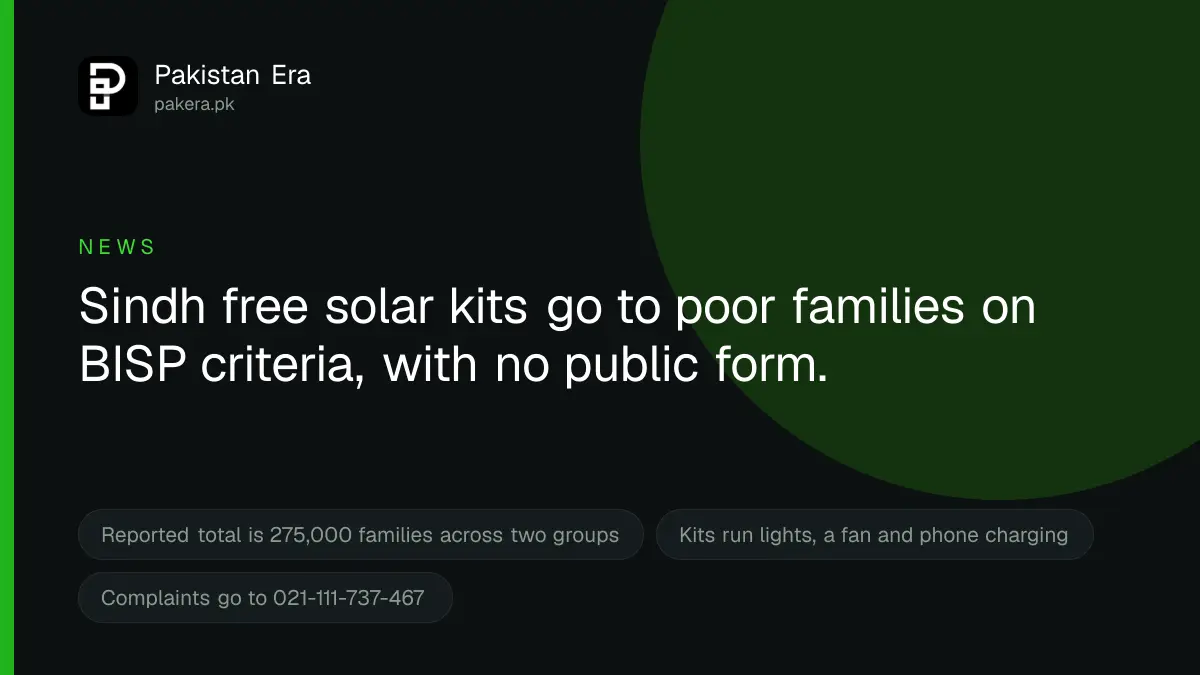 Sindh free solar home systems for poor families