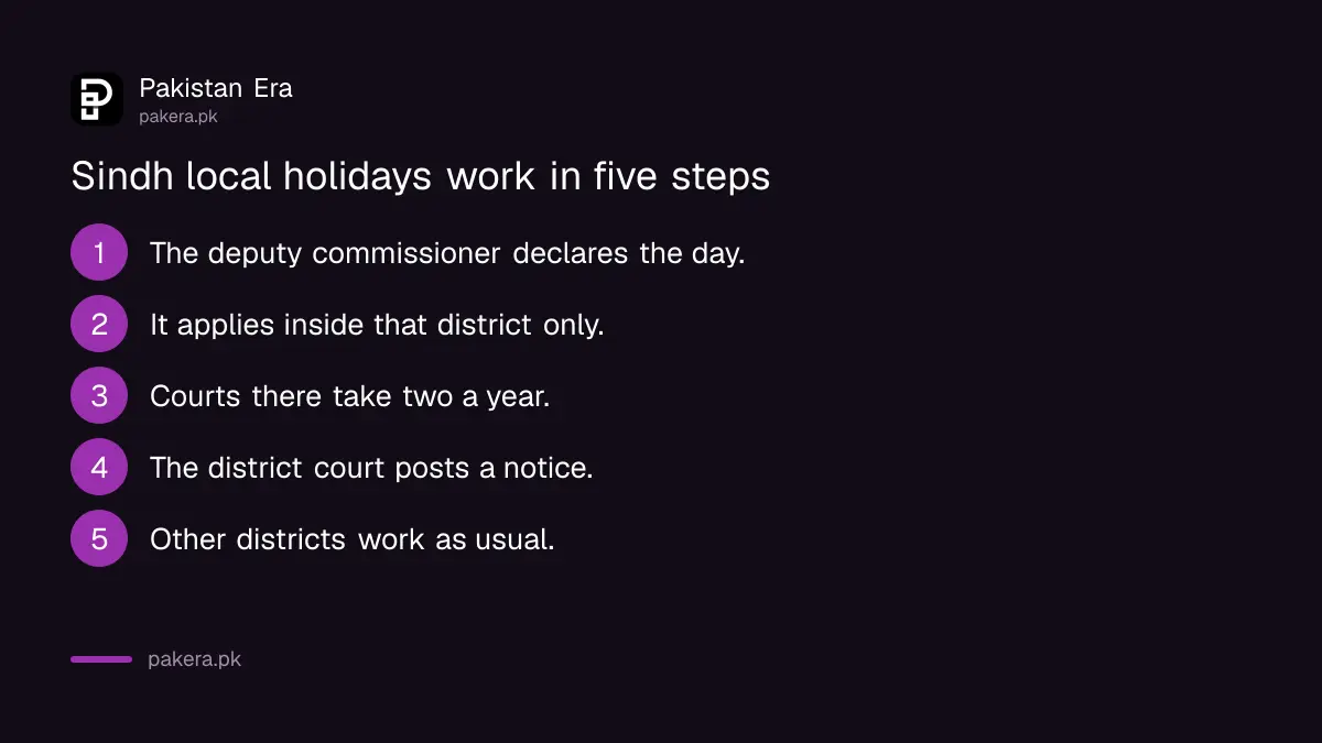 How local holidays work in Sindh districts: two a year, declared by the deputy commissioner