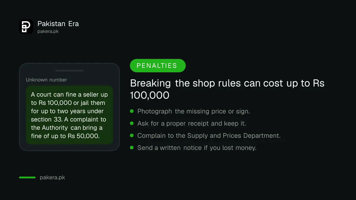 Penalties and complaint routes for shops that break the Sindh consumer rules