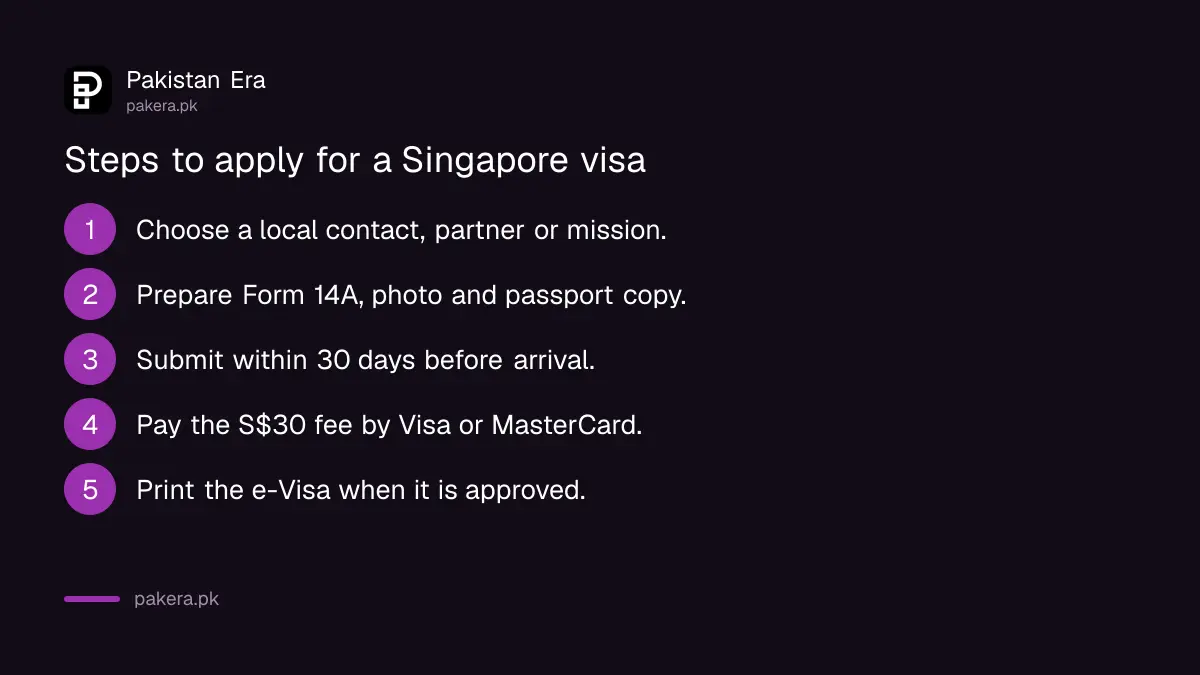Steps to apply for a Singapore visa from Pakistan