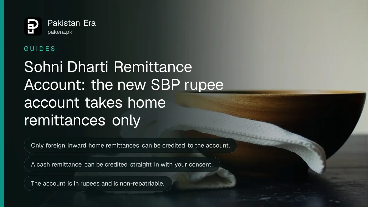 A wooden bowl and a folded cloth on a dark wooden table, for a guide on a home remittance account in Pakistan