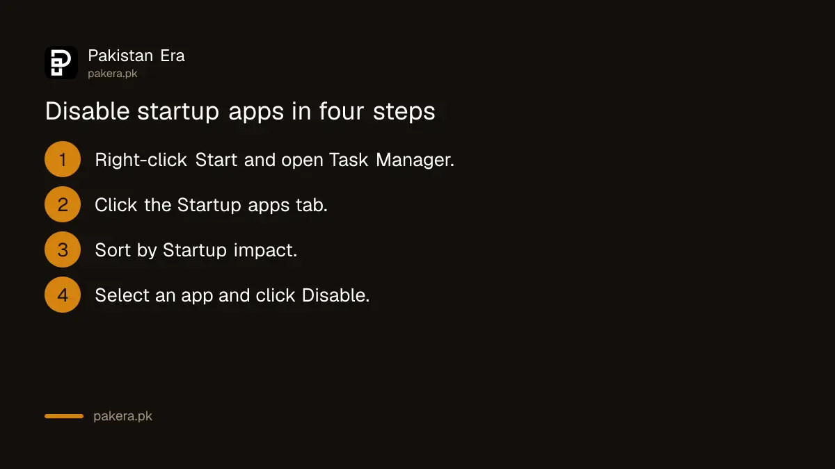 Four steps to disable startup apps in Windows Task Manager