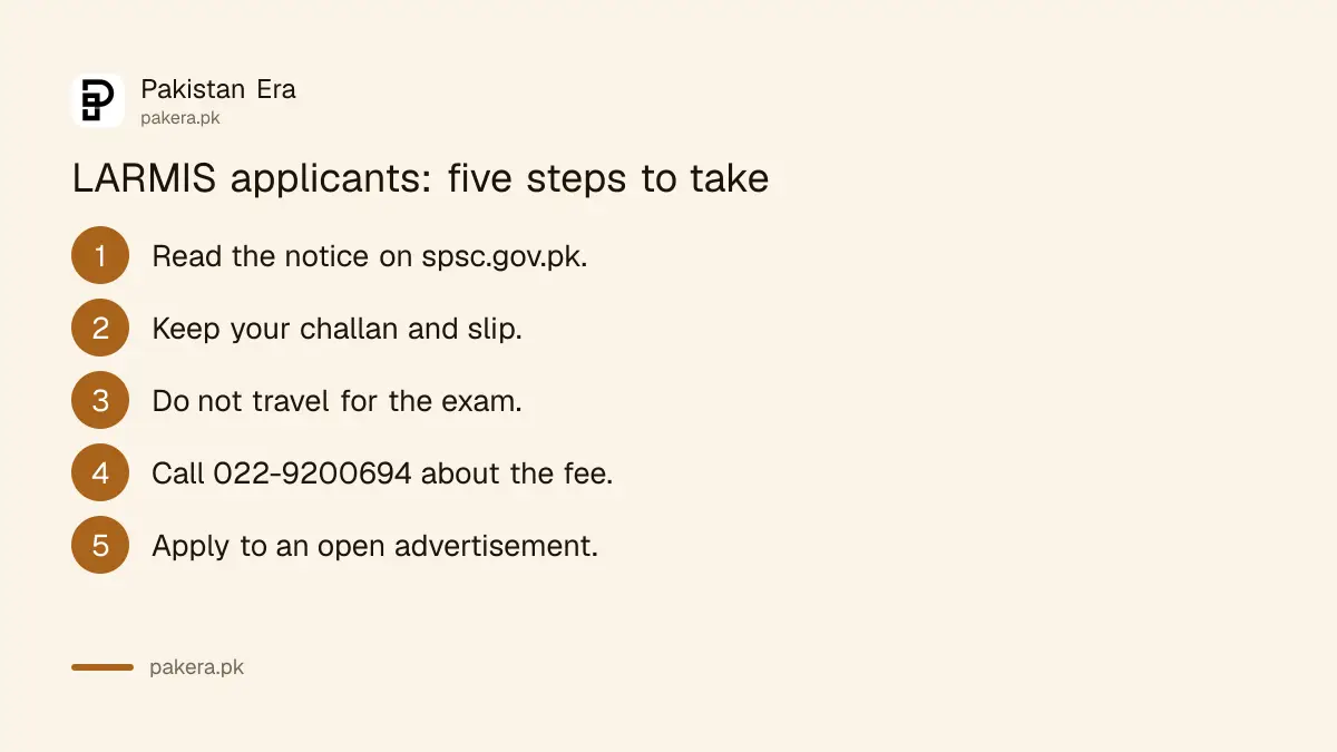 Five steps for candidates who applied for SPSC LARMIS posts after the withdrawal notice