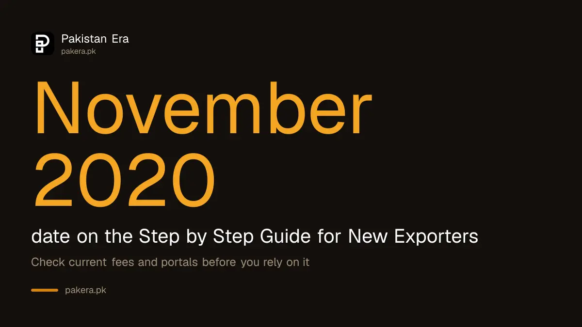 TDAP's Step by Step Guide for New Exporters is dated November 2020