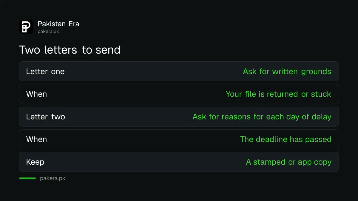 Two written requests to make an electricity company explain a delay or rejection