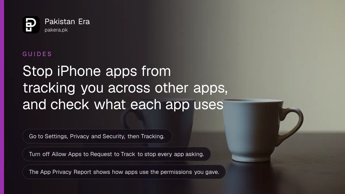 Two plain cups on a dark wooden table, for a guide to stop iphone apps tracking you in Pakistan