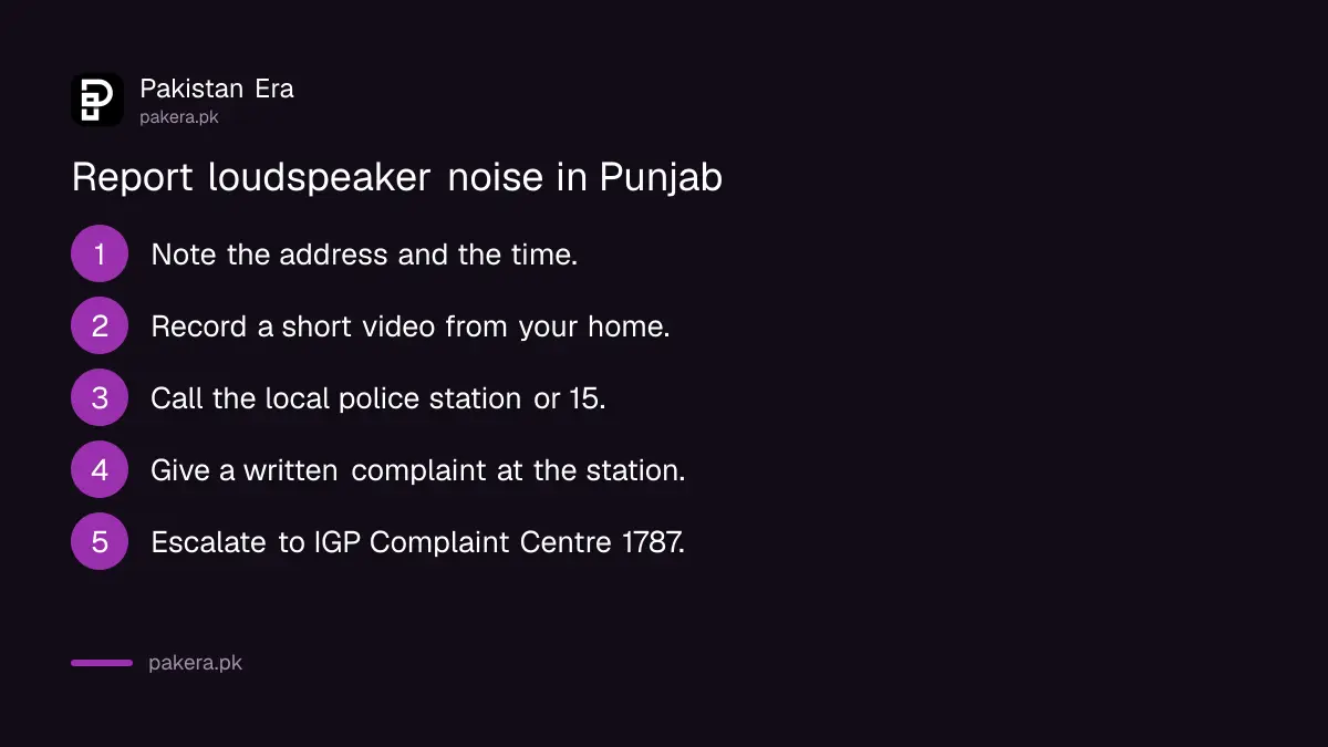 Steps to report a loudspeaker nuisance to the police in Punjab