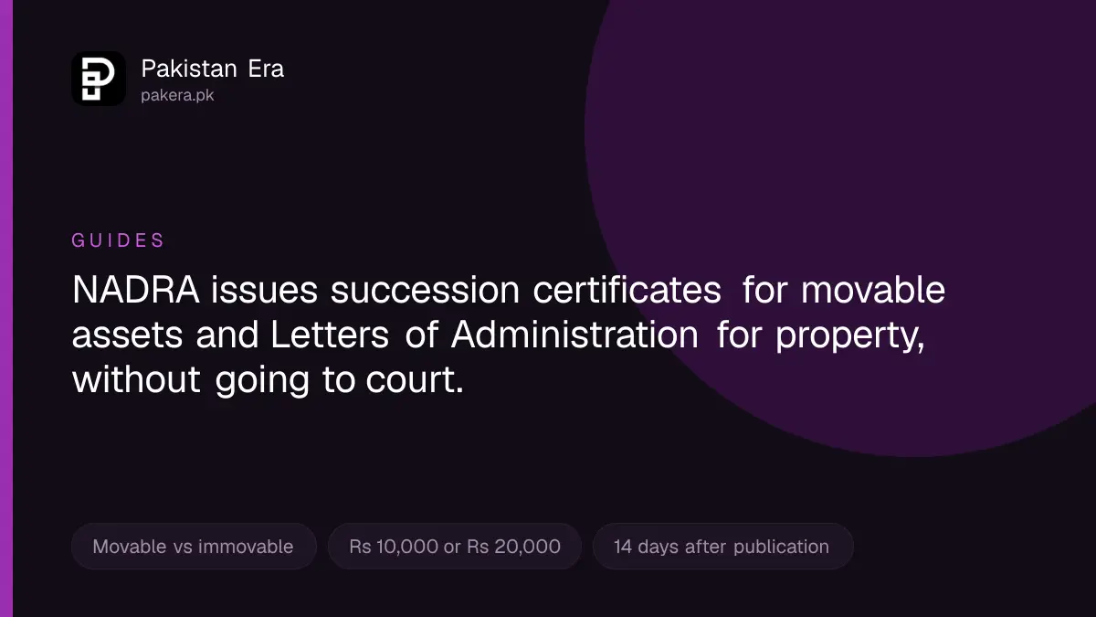 Getting a succession certificate from NADRA in Pakistan