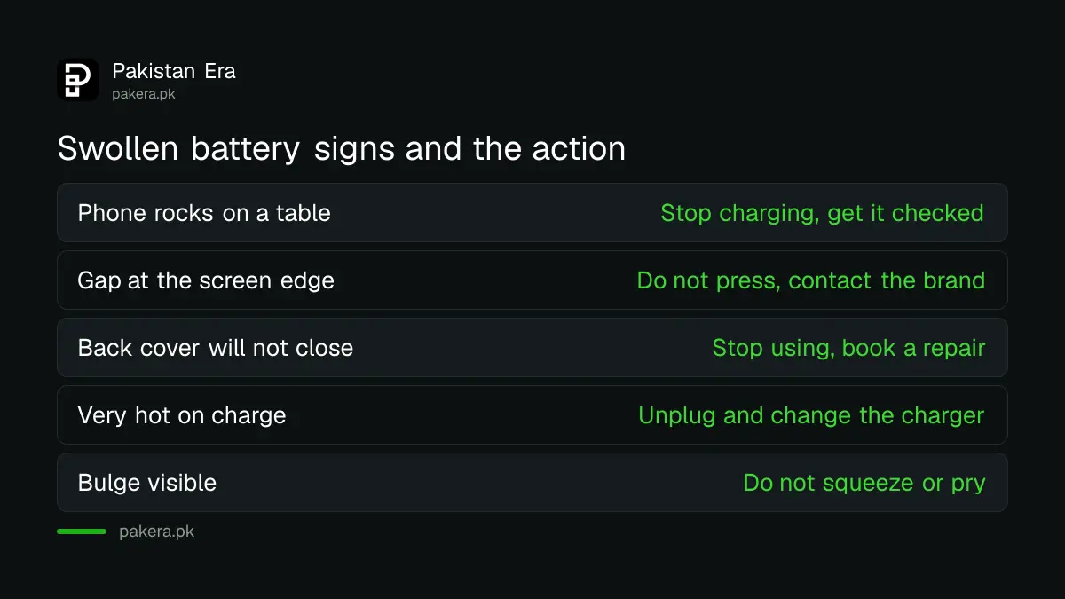 Signs of a swollen phone battery and what to do