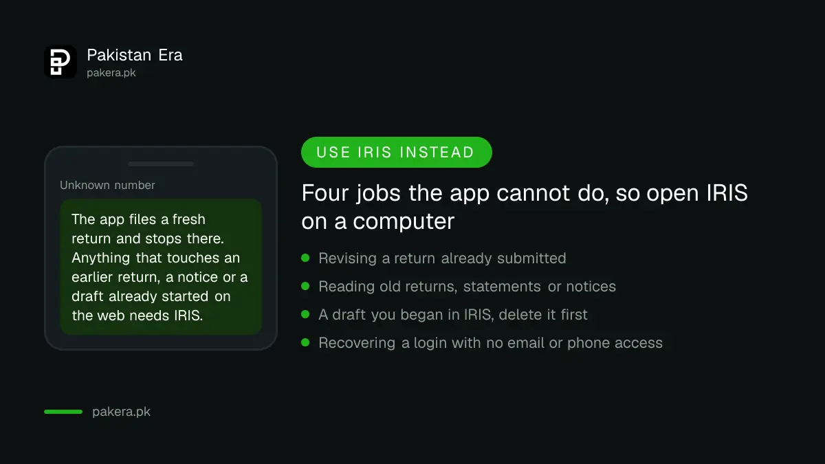Tax Asaan app limits that send you to IRIS on the web