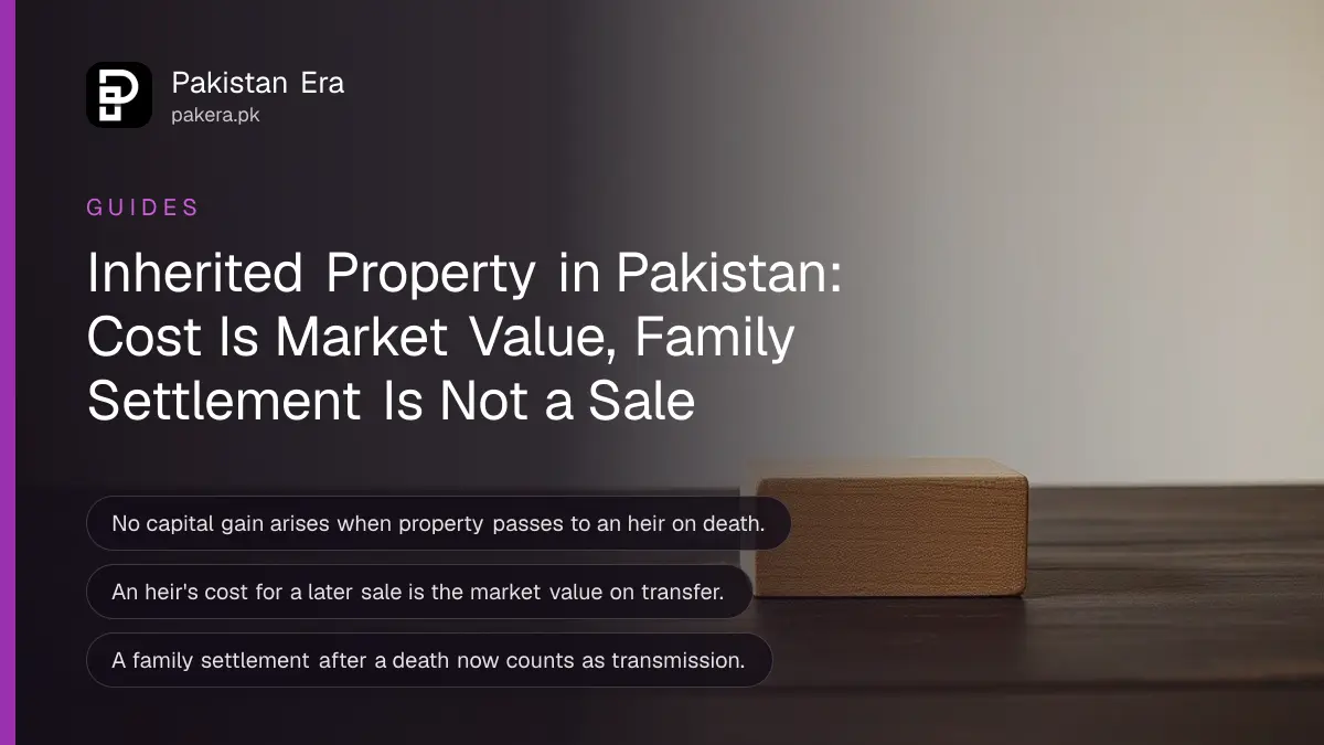 A single plain wooden block on a dark wooden table against a plain cream wall in soft daylight
