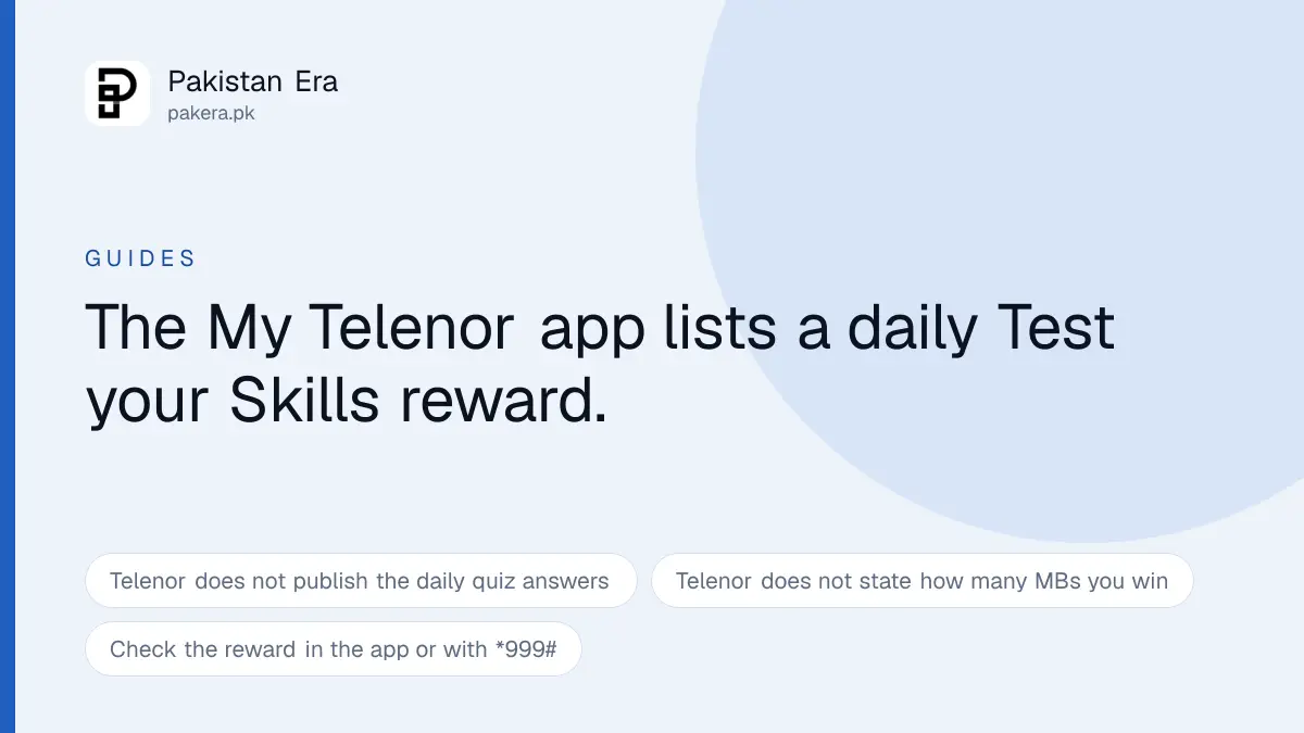 Telenor Quiz Today in Pakistan: How to Play and Win Free MBs