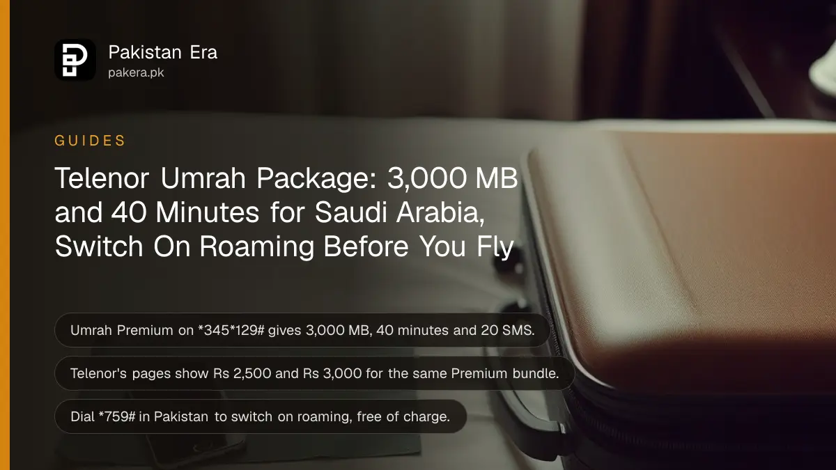 A suitcase, a prayer mat and a smartphone on a bed