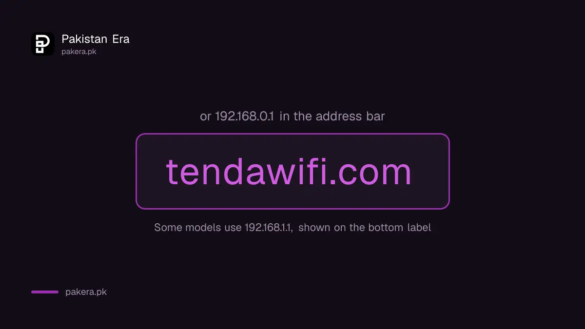 Tenda router login address tendawifi.com and 192.168.0.1